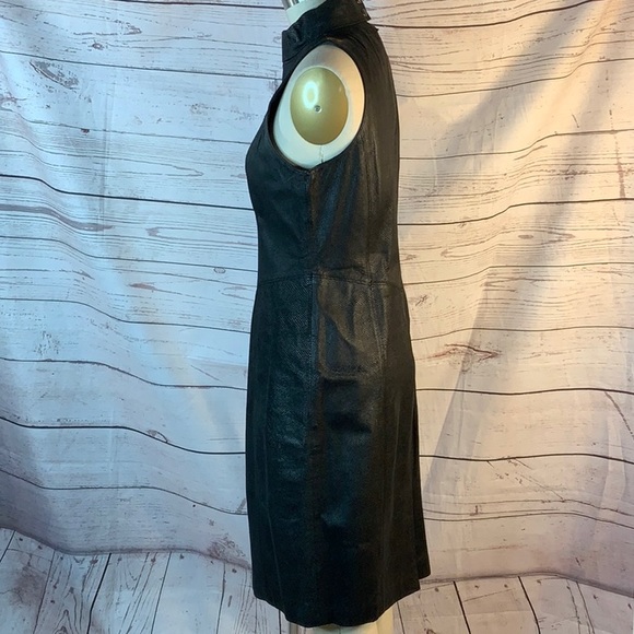 Bermans real leather python like texture pencil sheath dress - Picture 2 of 9